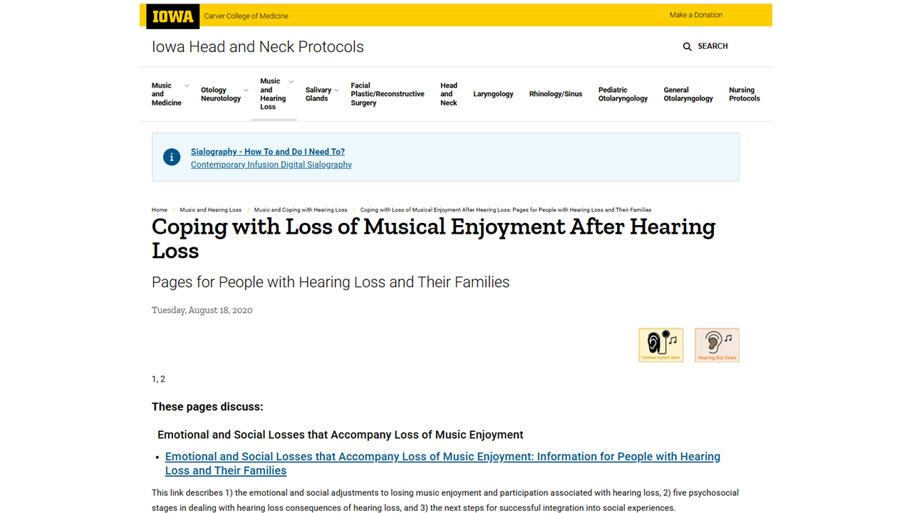 example of music and hearing loss page