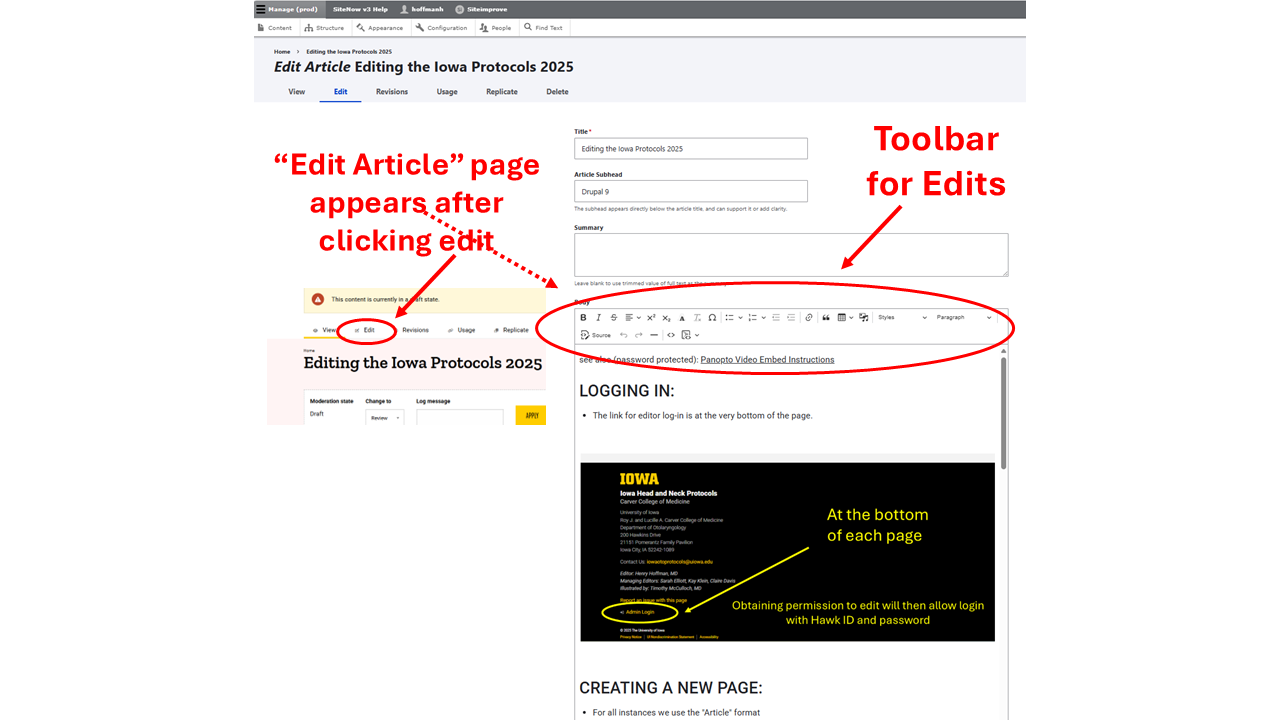 in editing mode with toolbar