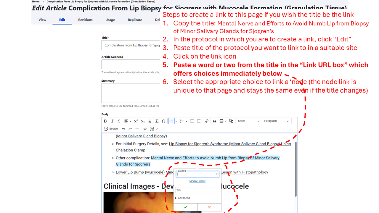paste a word in the link URL box