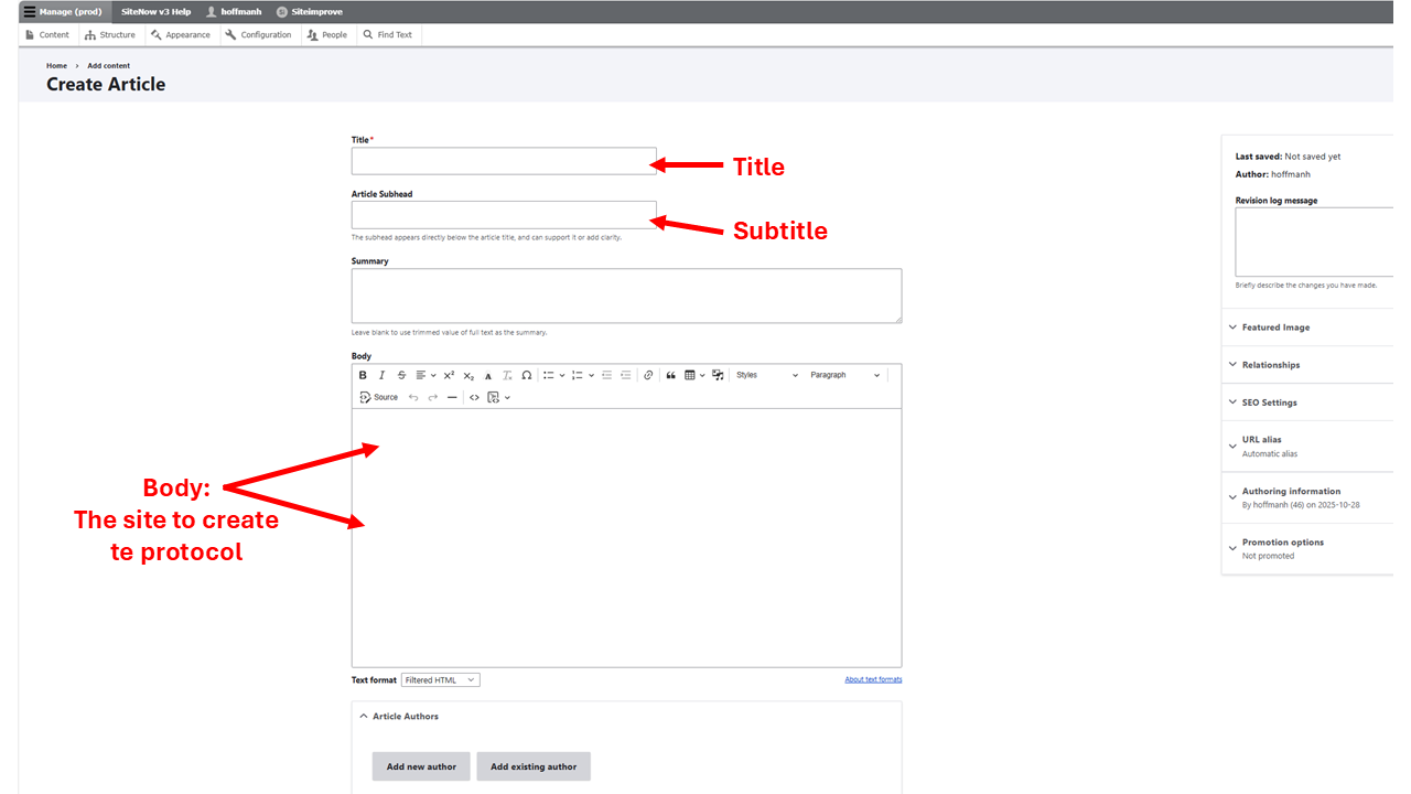 create protocol page