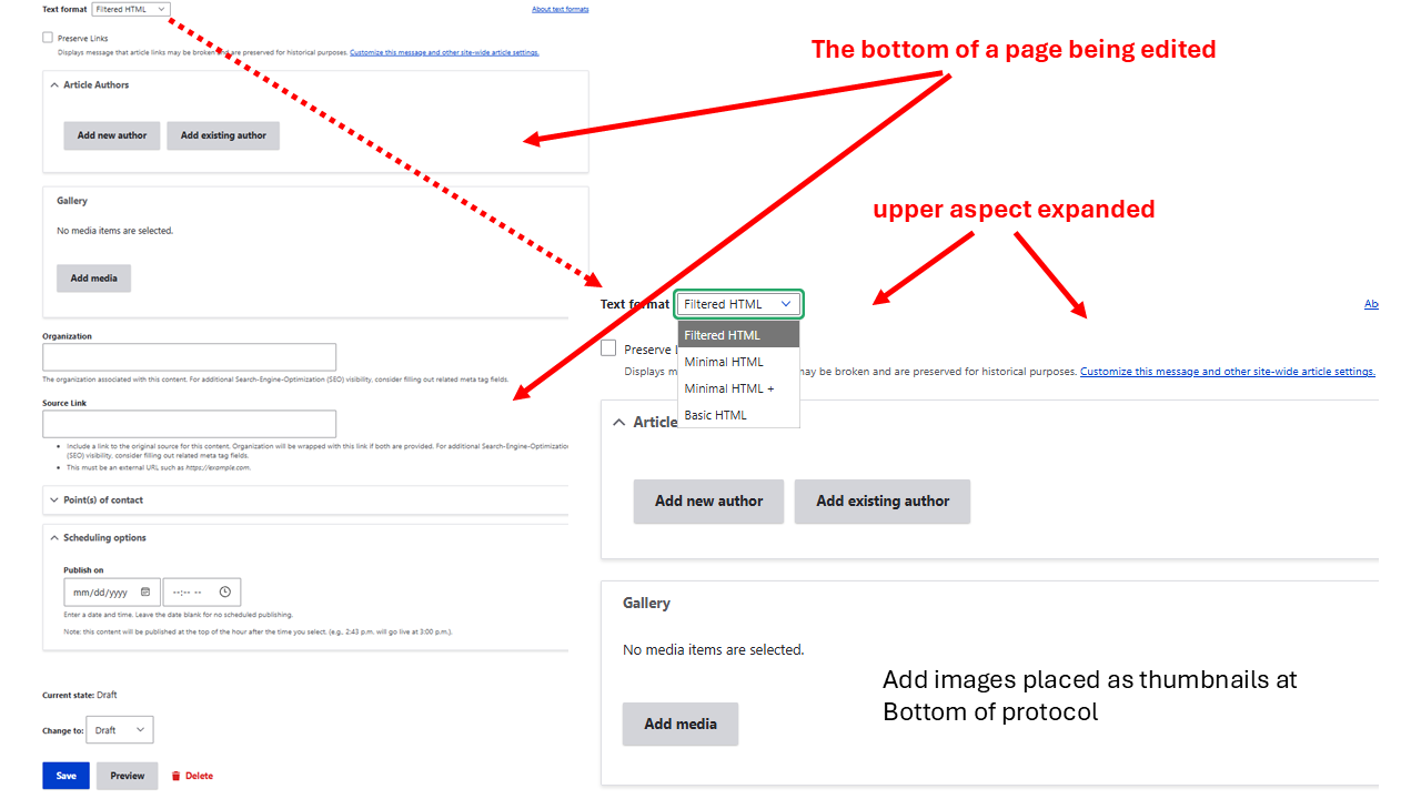 bottom of page being edited