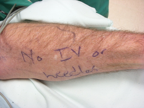 Our standard practice is to mark patients in pre-op the holding area prior to any medication administration.