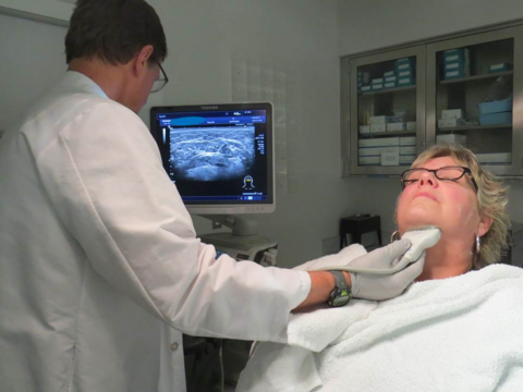 14-5 MHz Probe used with Toshiba Aplio 500 imaging upper anterior neck
