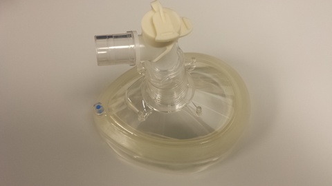 here it is connected to a mask for mask ventilation. The other end will fit the vent tubing.