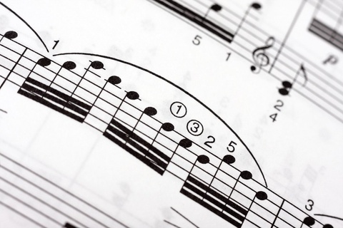 musical notes on a music sheet musical notes on a music sheet