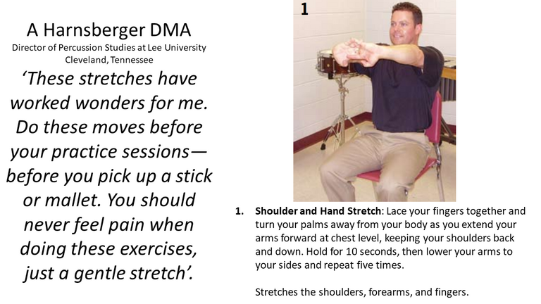 Stretches to prepare for percussion 