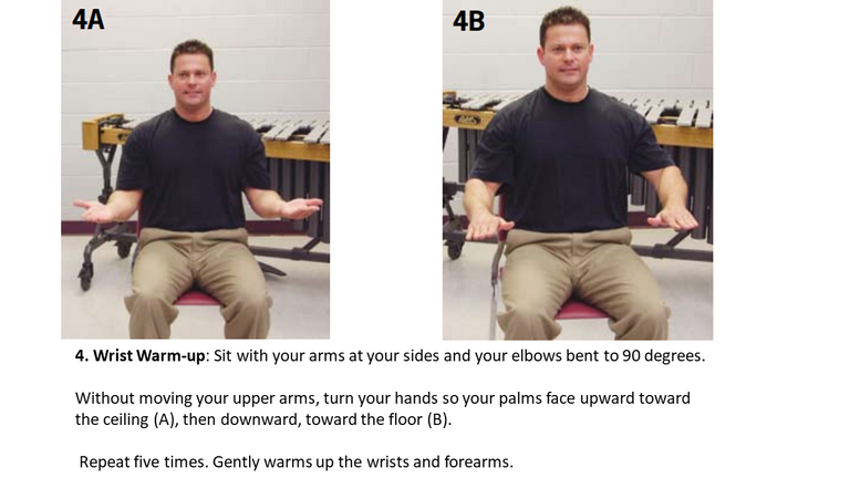 Stretches to prepare for percussion 