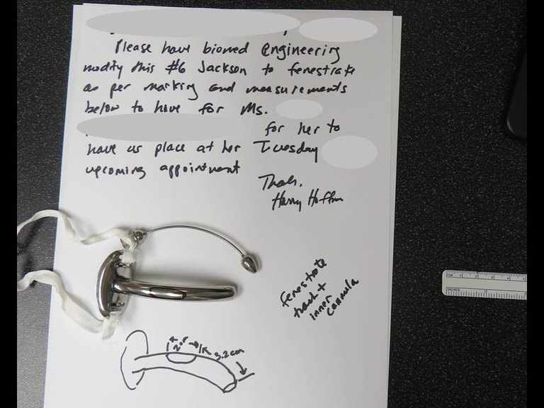 Instructions sent along with non-fenestrated tracheostomy tube to the lab