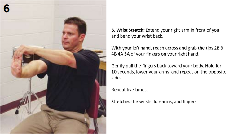 Stretches to prepare for percussion 