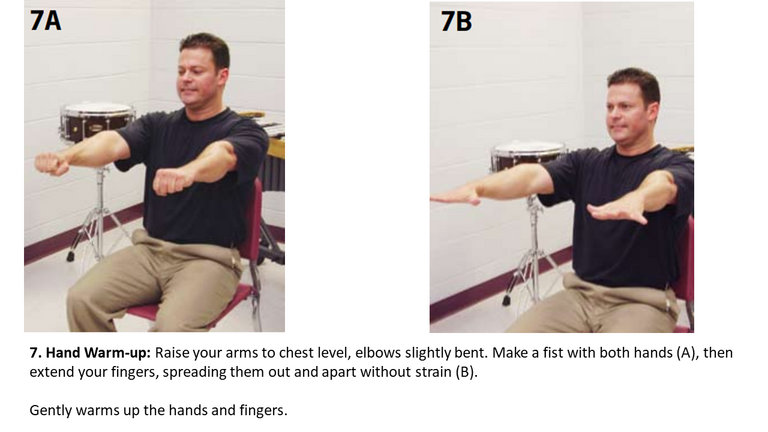 Stretches to prepare for percussion 